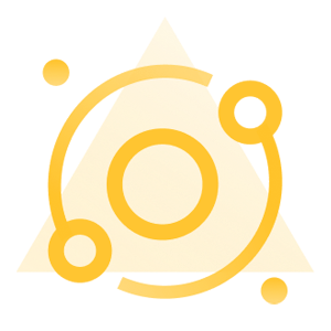 Yellow circle surrounded by another, circle to represent Revinate Guest Feedback