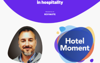 Hotel Moment podcast logo with headshot of Fabricio Titiro