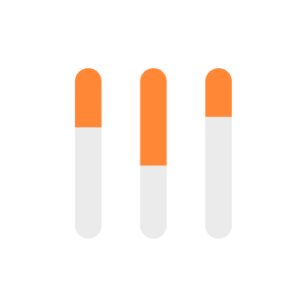 Three bars that are orange and grey to represent RezForce