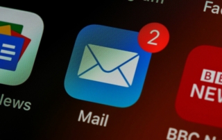 New email icon on a mobile screen