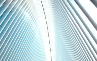 A hotel has abstract architecture.