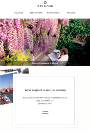 belmond email example: hotel gdpr