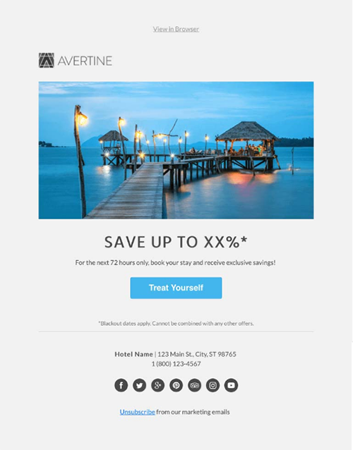 hotel email templates: Promotional campaign email template