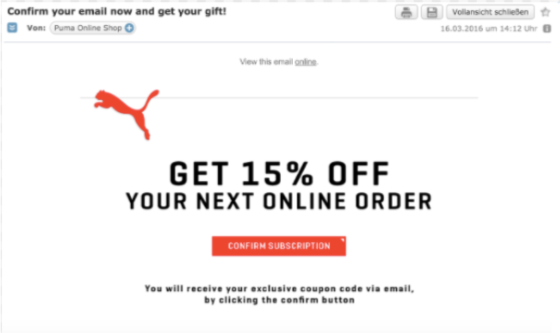 puma email example: hotel gdpr