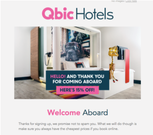 qbic hotels email exampe: hotel gdpr