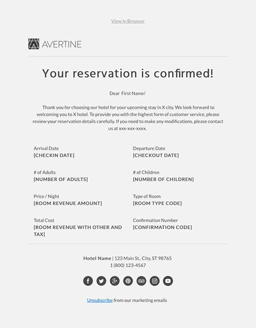Transactional email campaign template