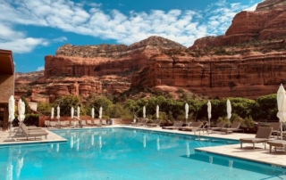 The pool at Enchantment Resort on a sunny day