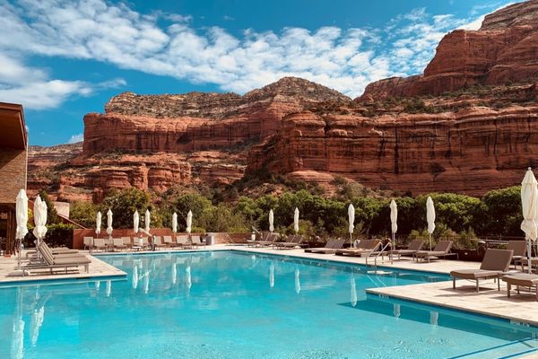 The pool at Enchantment Resort on a sunny day