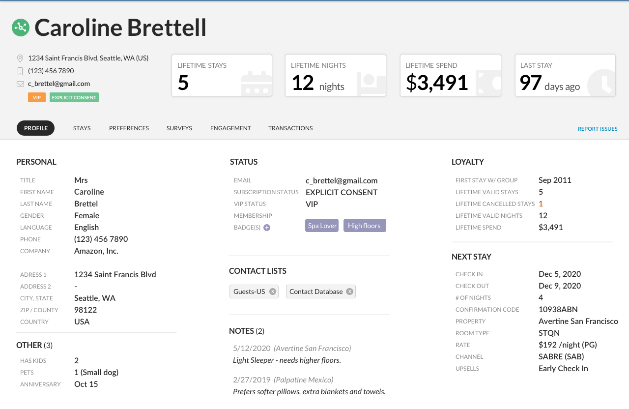 Headshot of a hotel staff member and a headshot of a guest with a phone screen displaying a text conversation made possible with Ivy, Revinate's text messaging solution.