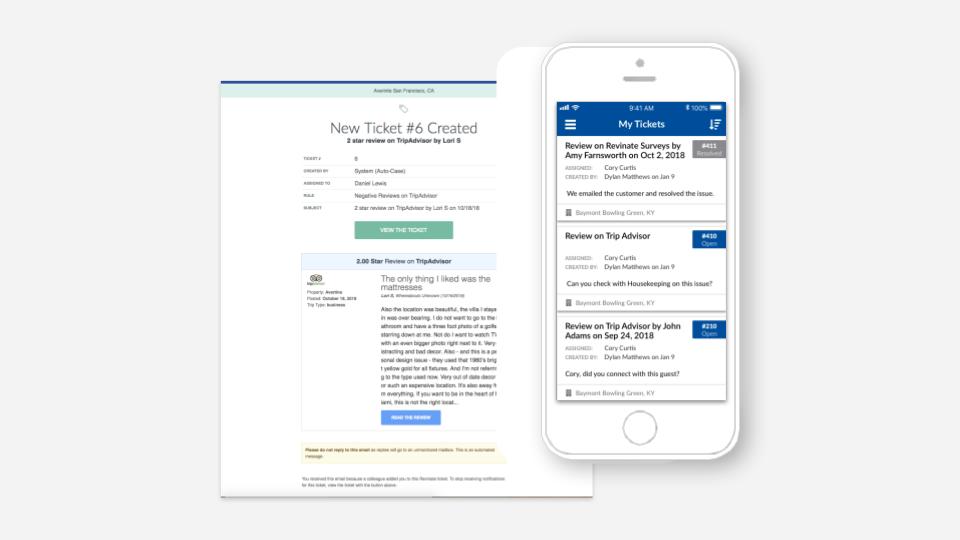 Auto case management In stay survey for Revinate Guest Feedback