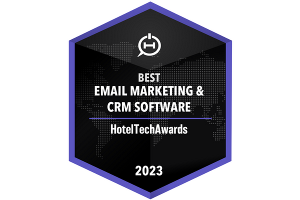 Best Hotel CRM & Email Marketing badge from the HotelTechAwards