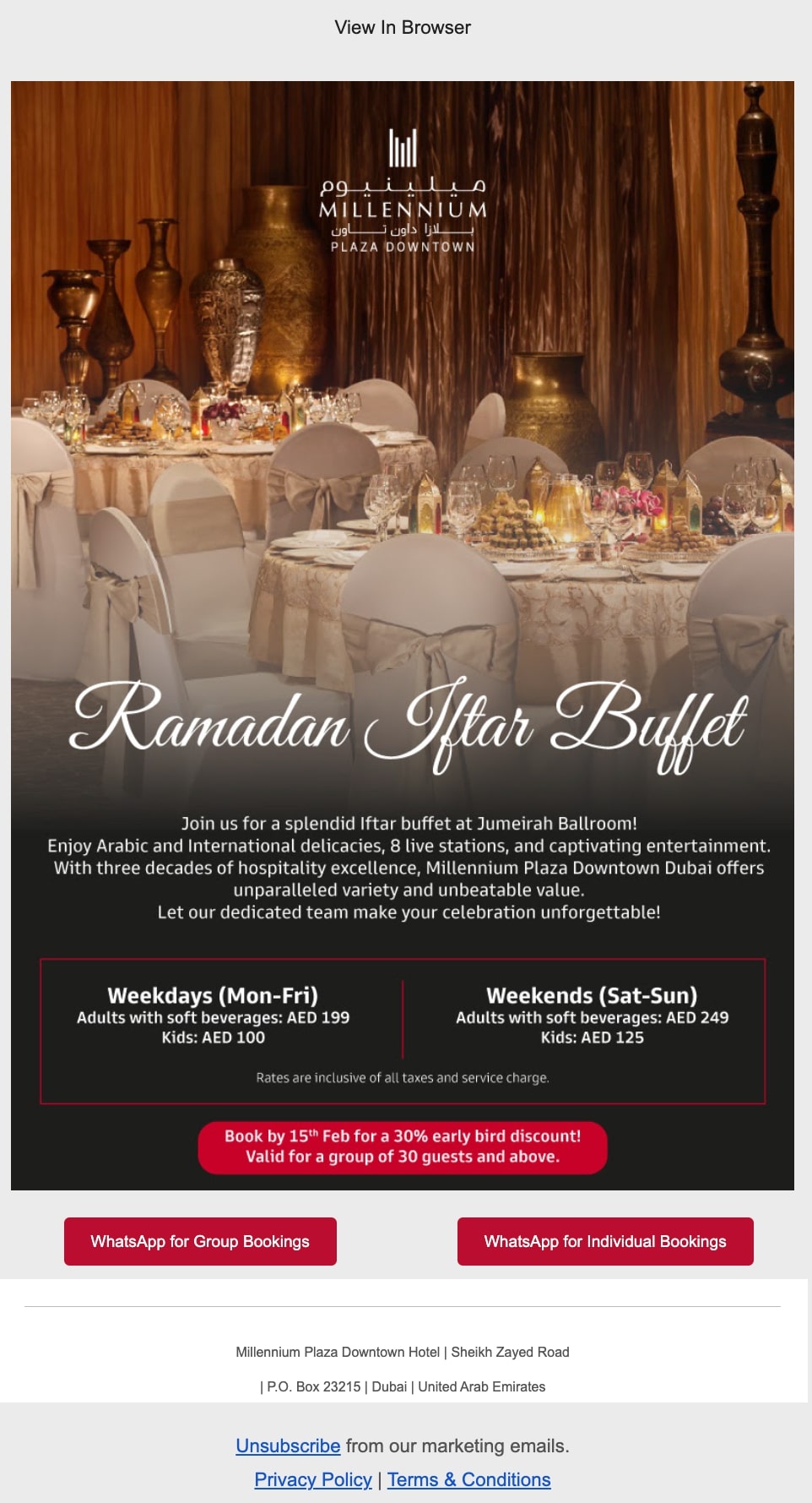 Millennium Plaza Downtown Hotel - Ramadan campaign