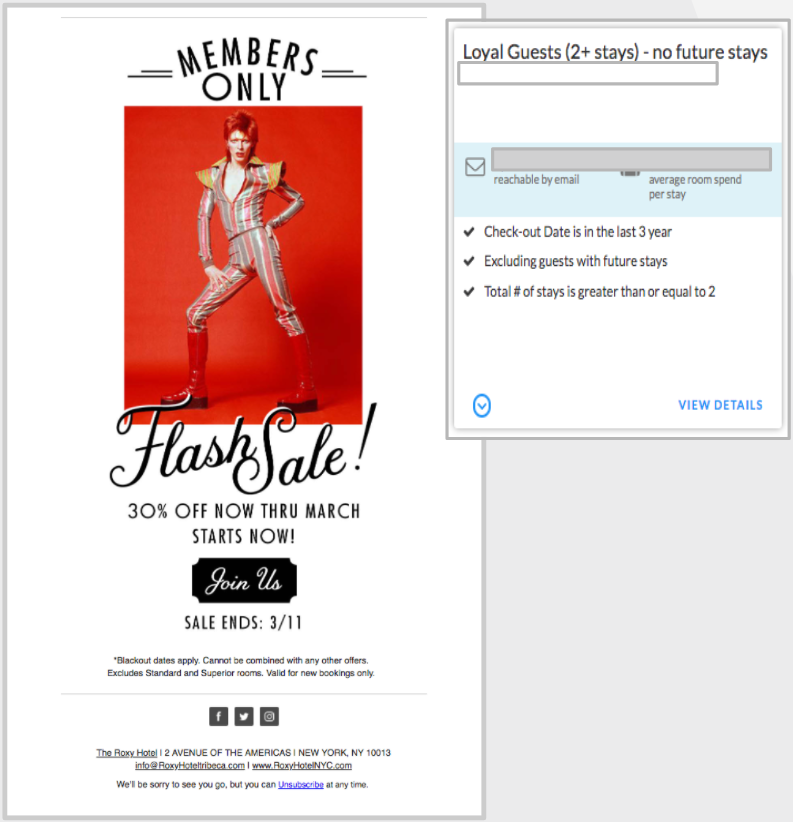 loyal guest members-only email campaign