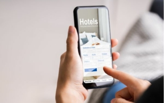 A hotel booking page on mobile phone