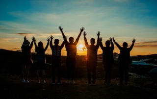People hands on the air