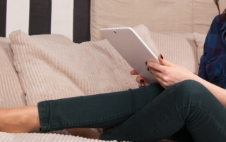 woman on tablet
