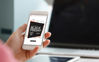 Black Friday email displayed on mobile phone