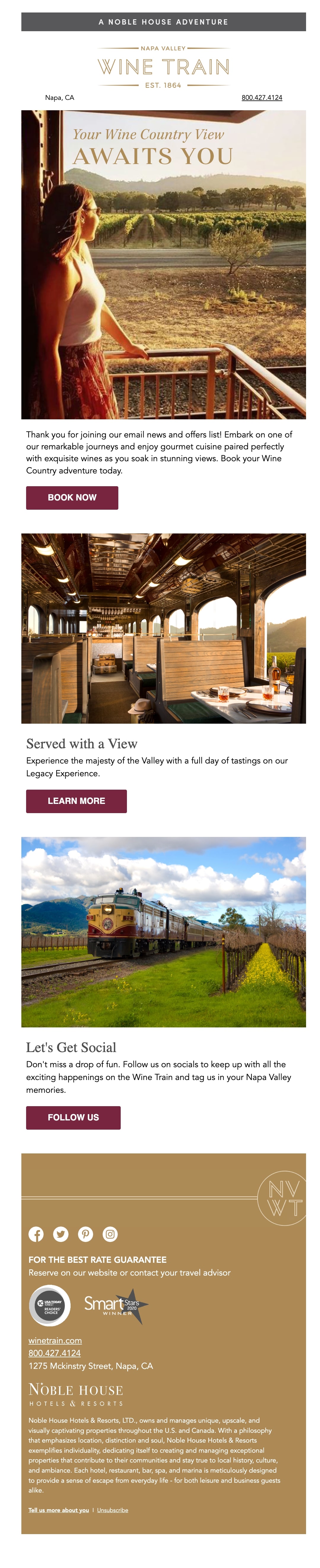 Web sign up email campaign by Noble House