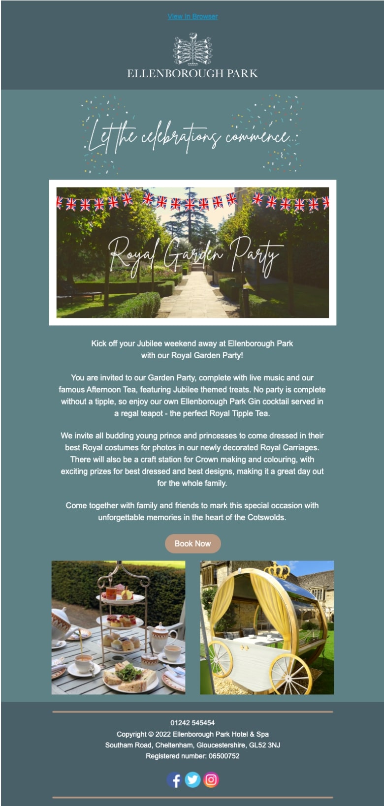 On-property upsell campaign by Ellenborough Park