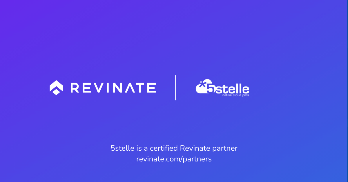 This is a certified partner composite logo showing Revinate and 5stelle logos.
