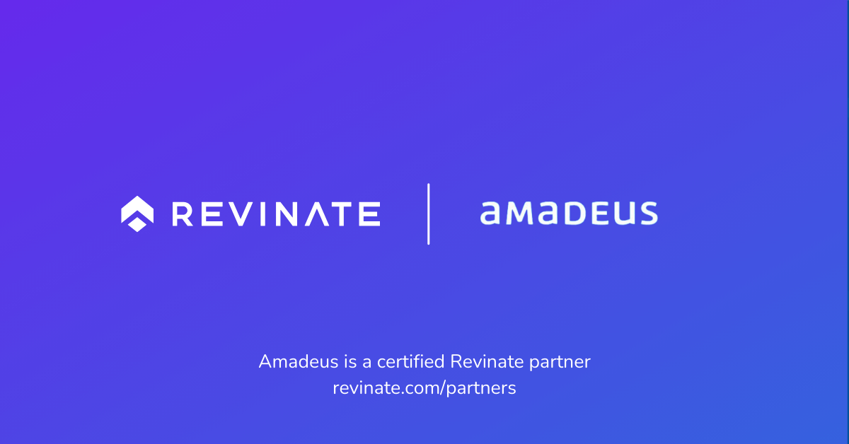 This is a certified partner composite logo showing Revinate and Amadeus logos.