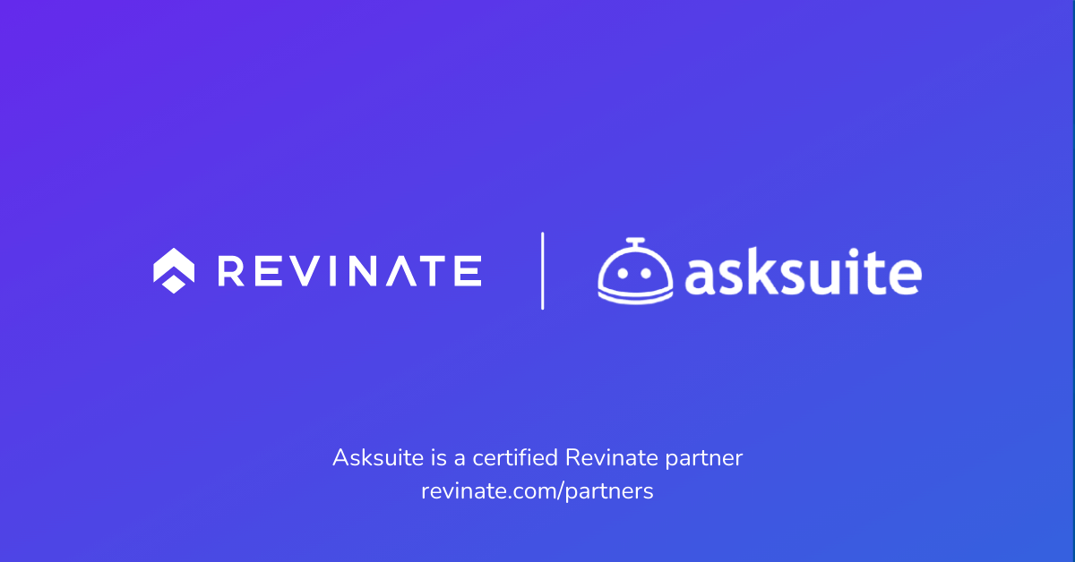 This is a certified partner composite logo showing Revinate and AskSuite logos.