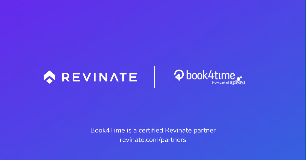 This is a certified partner composite logo showing Revinate and Book4Time logos.