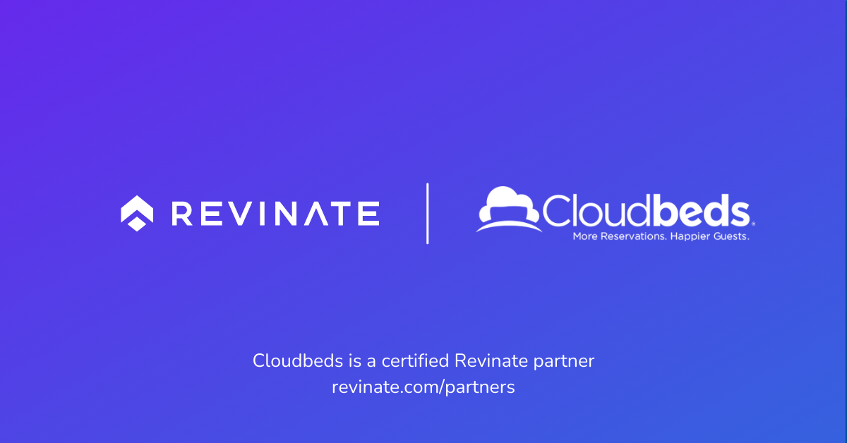 This is a certified partner composite logo showing Revinate and Cloudbeds logos.