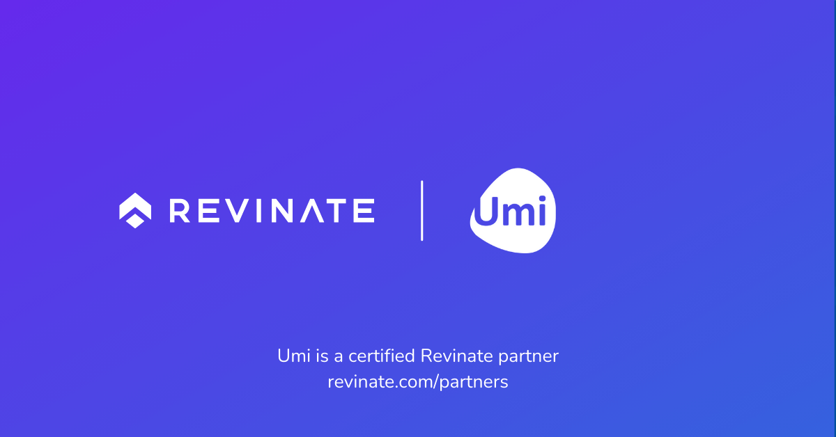 This is a certified partner composite logo showing Revinate and Umi Digital logos.