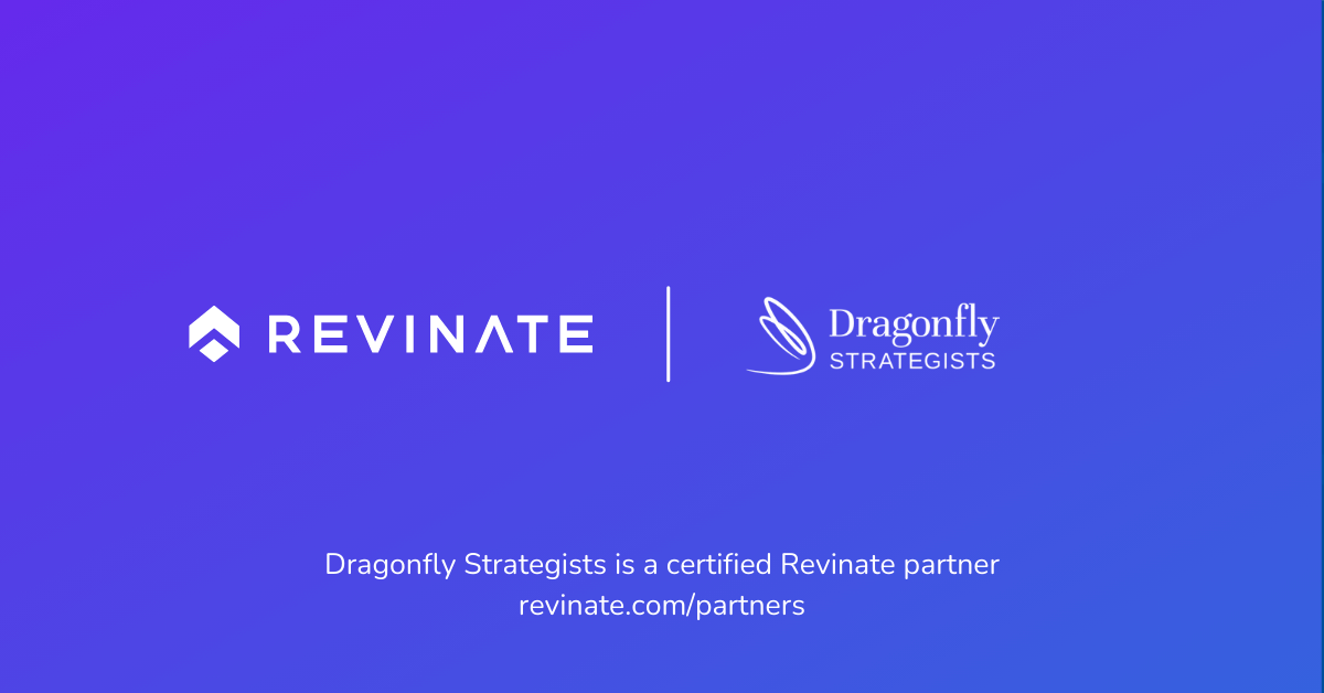 This is a certified partner composite logo showing Revinate and Dragonfly Solutions logos.