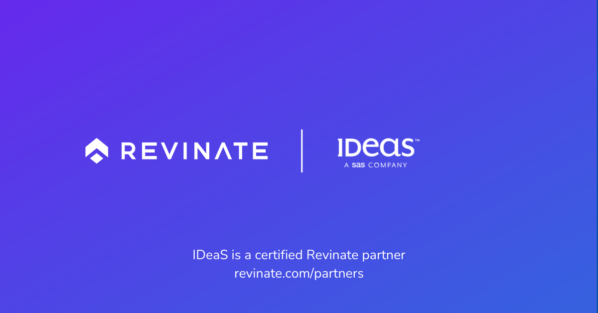 This is a certified partner composite logo showing Revinate and IDeaS logos.