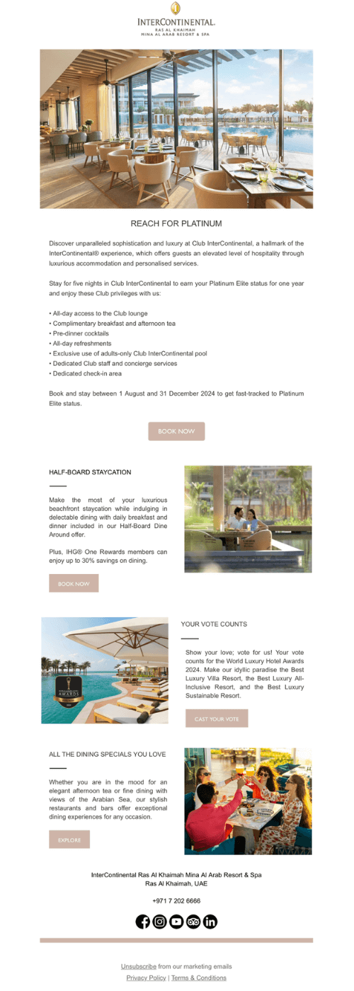 Intercontinental Email Campaign