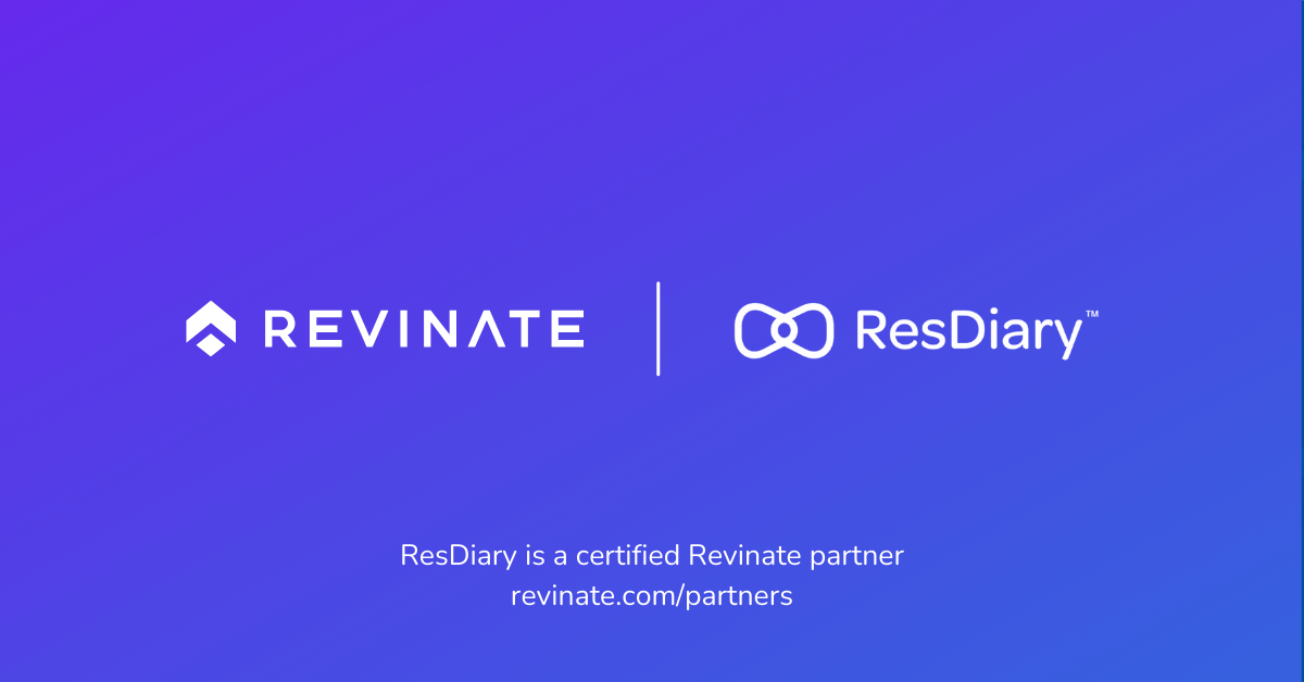 This is a certified partner composite logo showing Revinate and ResDiary logos