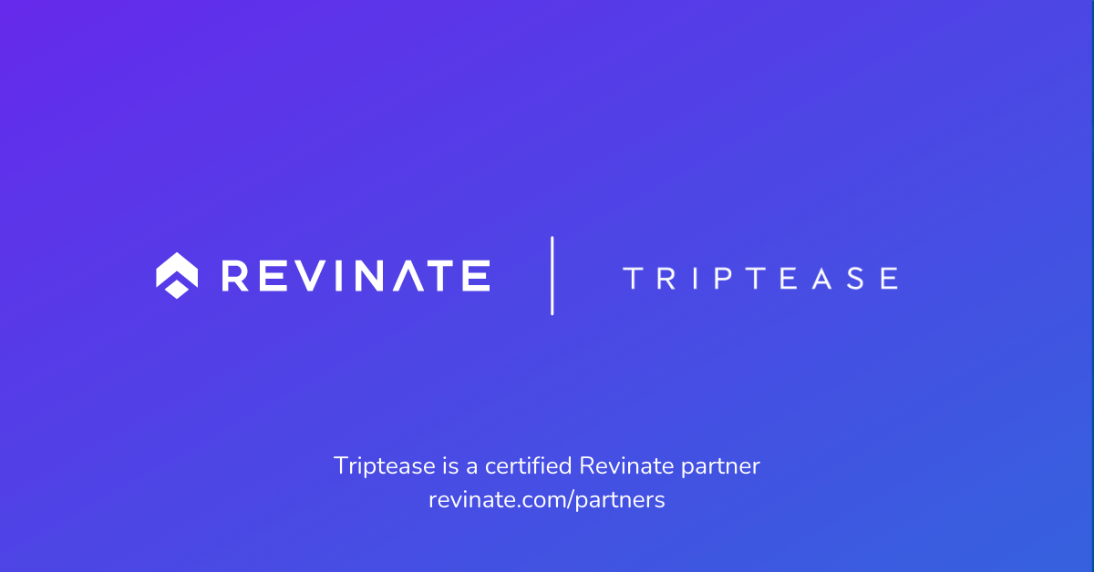 This is a certified partner composite logo showing Revinate and Triptease logos.