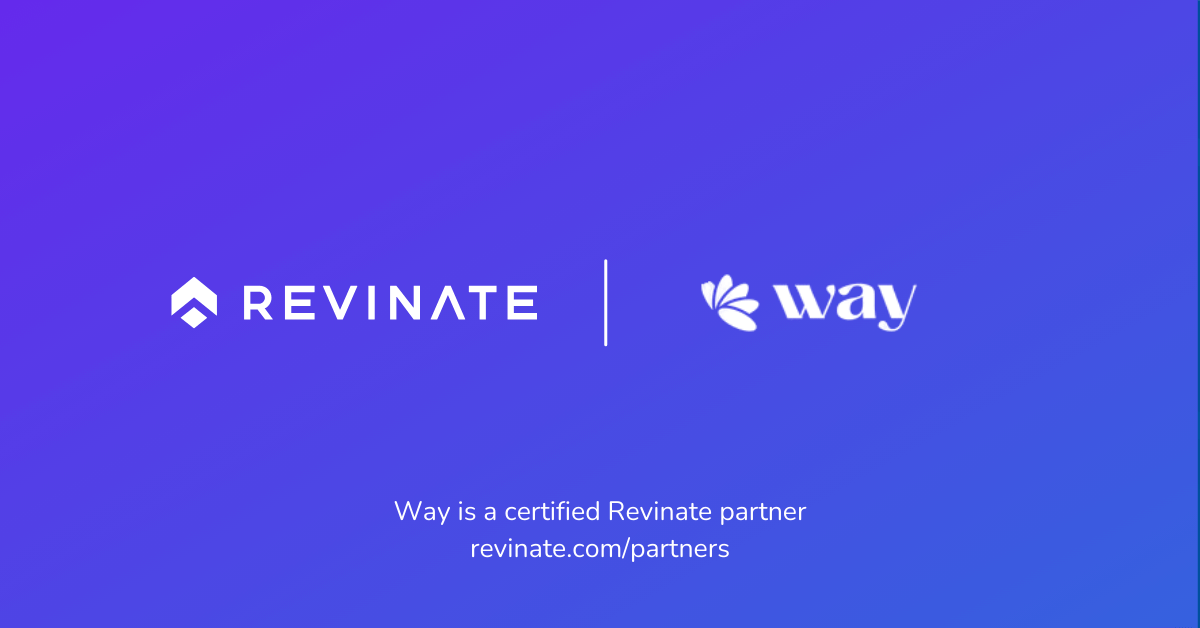 This is a certified partner composite logo showing Revinate and Way logos.