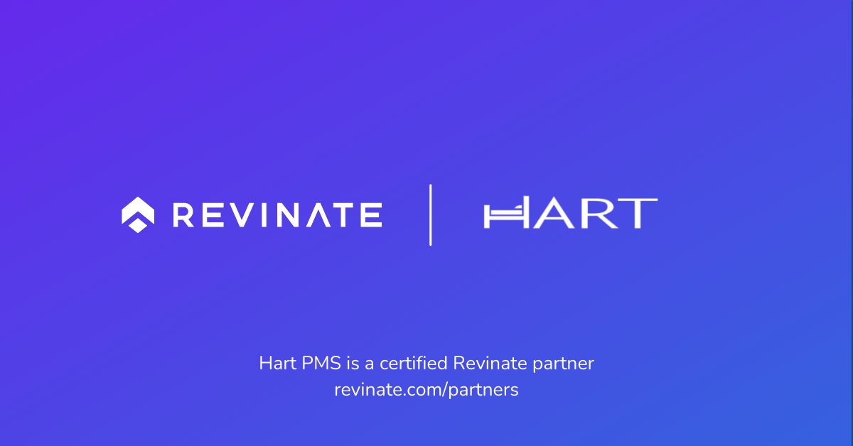 This is a certified partner composite logo showing Revinate and Hart logos.
