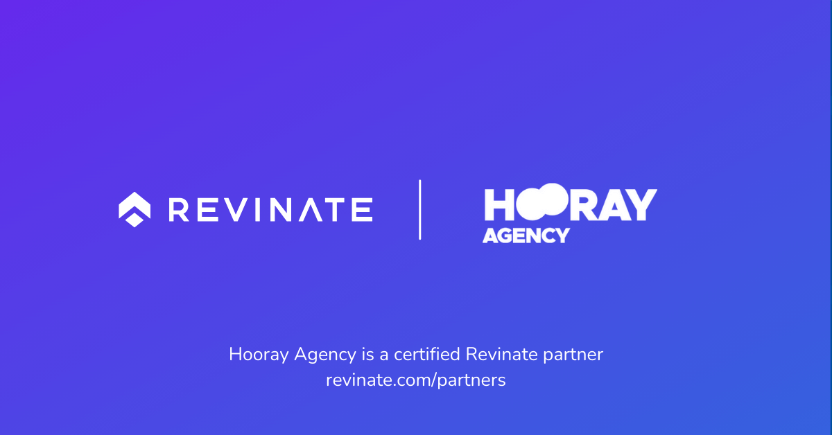 This is a certified partner composite logo showing Revinate and Hooray Agency logos.