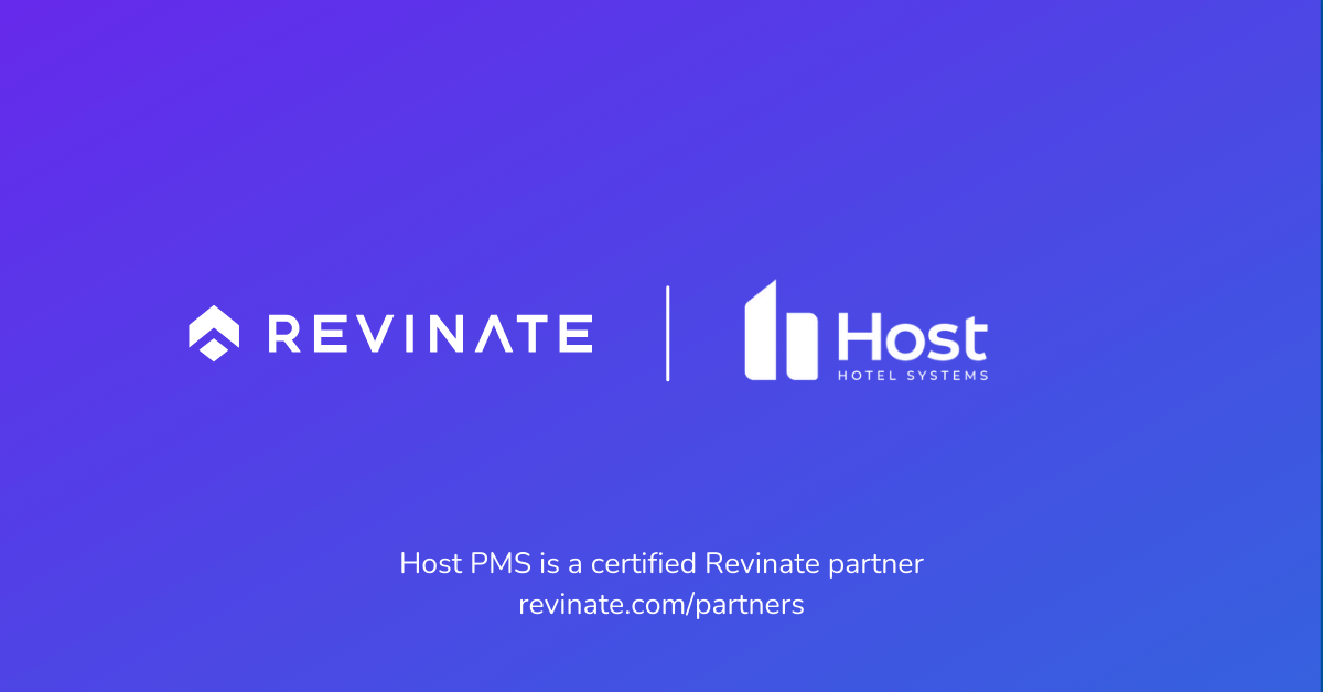This is a certified partner composite logo showing Revinate and Host Hotel Systems logos.