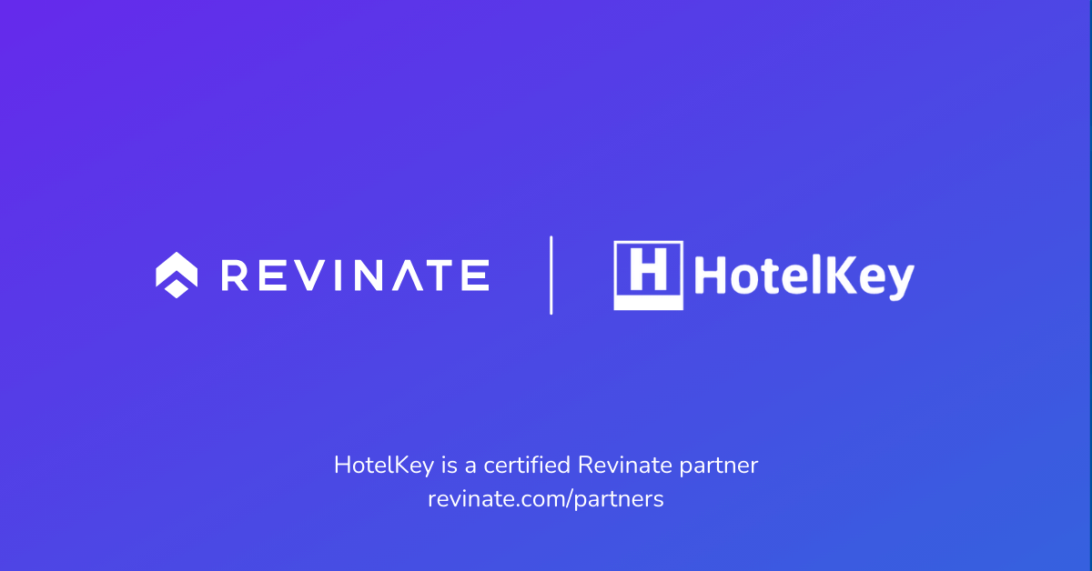 This is a certified partner composite logo showing Revinate and HotelKey logos.