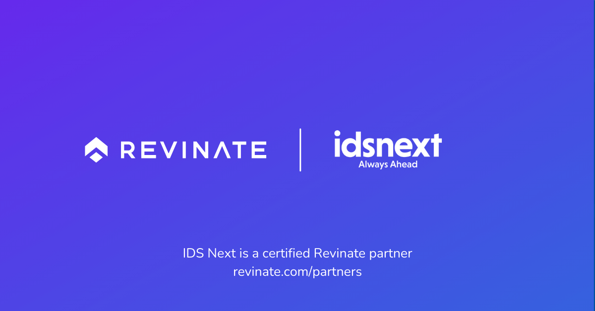 This is a certified partner composite logo showing Revinate and IDS Next logos.