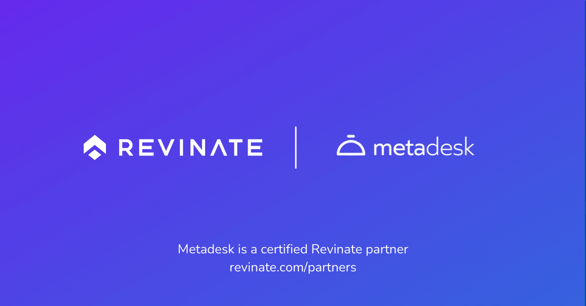 This is a certified partner composite logo showing Revinate and Metadesk logos.