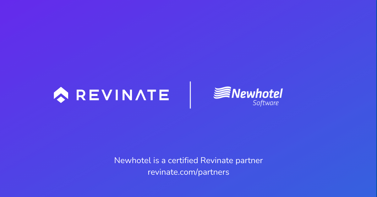 This is a certified partner composite logo showing Revinate and Newhotel logos.