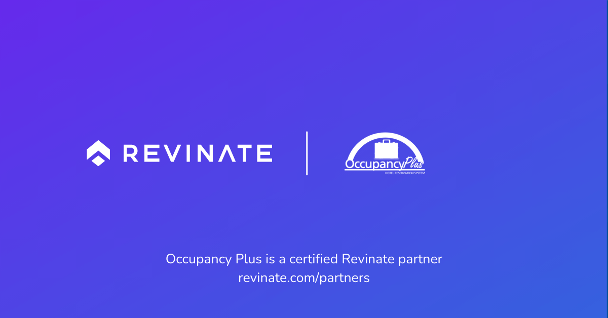 This is a certified partner composite logo showing Revinate and Occupancy Plus logos.