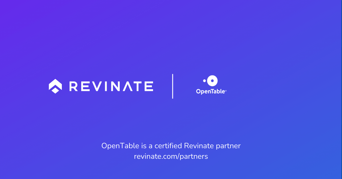 This is a certified partner composite logo showing Revinate and OpenTable logos.