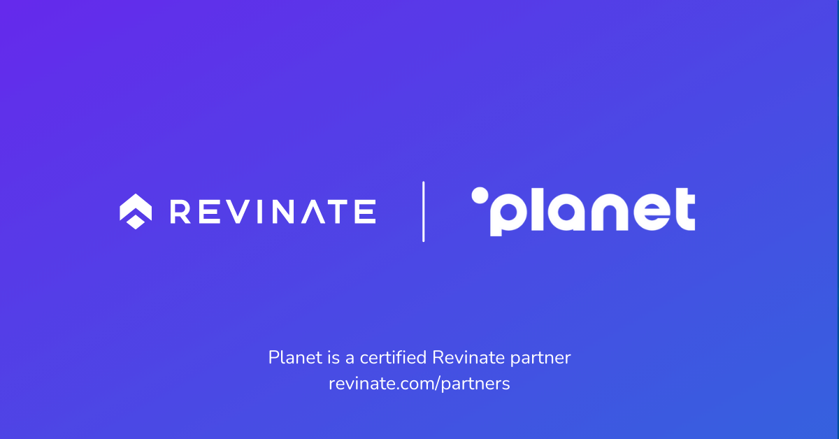 This is a certified partner composite logo showing Revinate and Planet Hospitality logos.