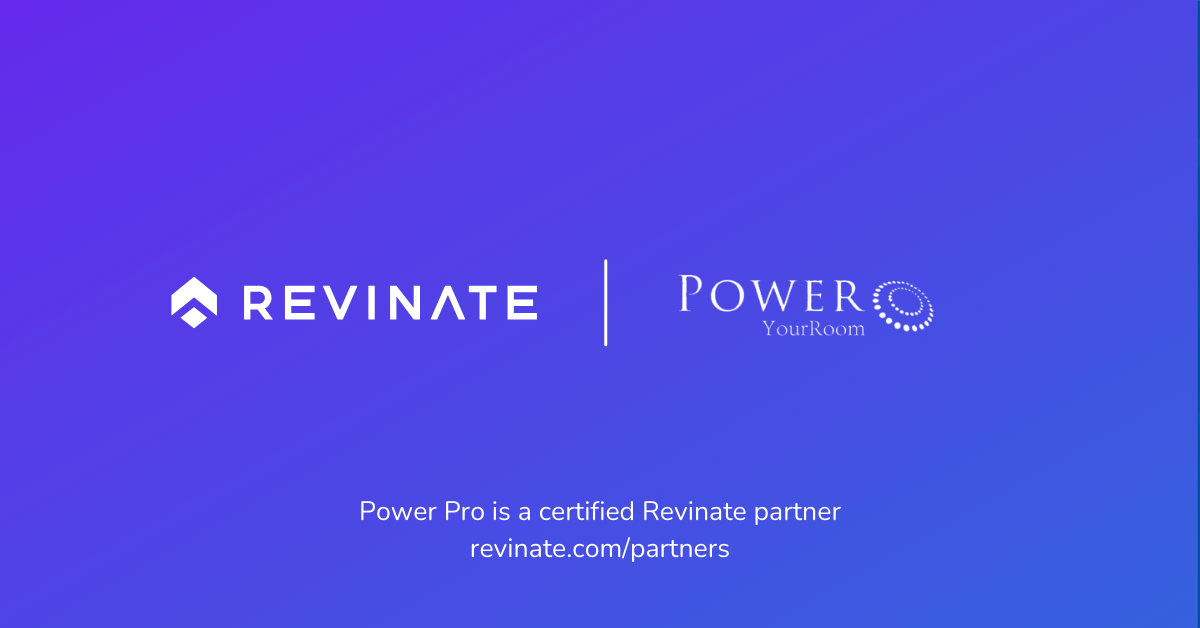 This is a certified partner composite logo showing Revinate and Power Pro logos.