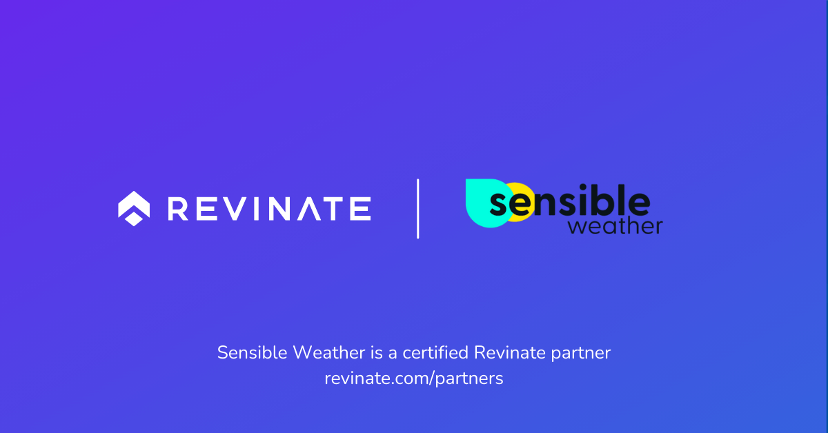 This is a certified partner composite logo showing Revinate and Sensible Weather logos.