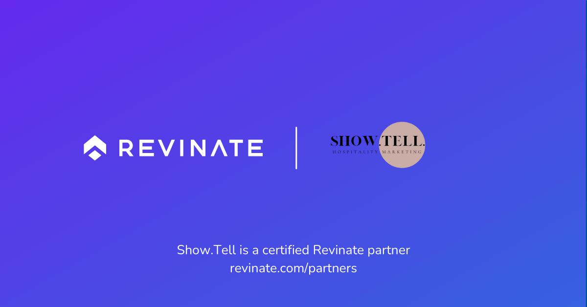 This is a certified partner composite logo showing Revinate and Show.Tell. logos.