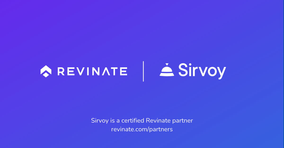 This is a certified partner composite logo showing Revinate and Sirvoy logos.