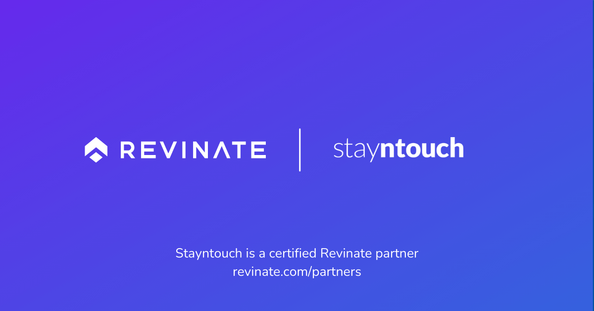 This is a certified partner composite logo showing Revinate and StaynTouch logos.
